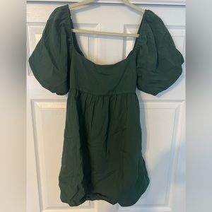 mi ami (francesca’s) Green Babydoll Tie Back Dress, Size Small, New with Tags